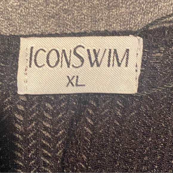 Icon Swim Black V-Neck Long Sleeve Mesh Maxi Swim Cover Up Size XL - Picture 5 of 7